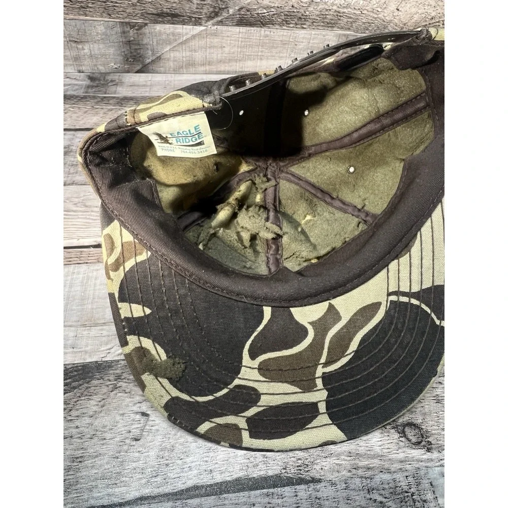 Vintage Eagle Ridge SnapBack Camo Hat Made In‎ USA Levi Garrett Chewing Tobacco
